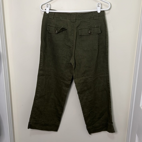 Eddie Bauer Vashon Relaxed Fit 100% Linen Capris Pants Size 2 - Picture 8 of 9